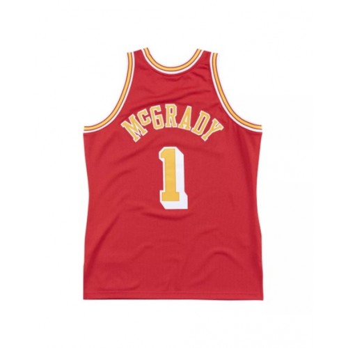 Camiseta de la NBA para hombre Tracy McGrady #1 Mitchell & Ness de los Houston Rockets, color rojo, 2004/05, Swingman