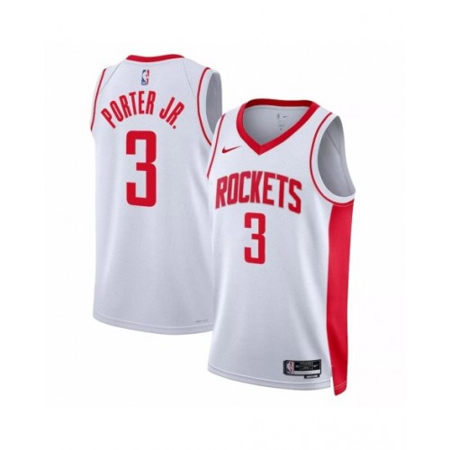 Camiseta Nike Swingman Kevin Porter Jr. #3 de los Houston Rockets para hombre, edición de la asociación, color blanco 2022/23