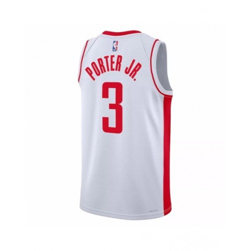 Camiseta Nike Swingman Kevin Porter Jr. #3 de los Houston Rockets para hombre, edición de la asociación, color blanco 2022/23