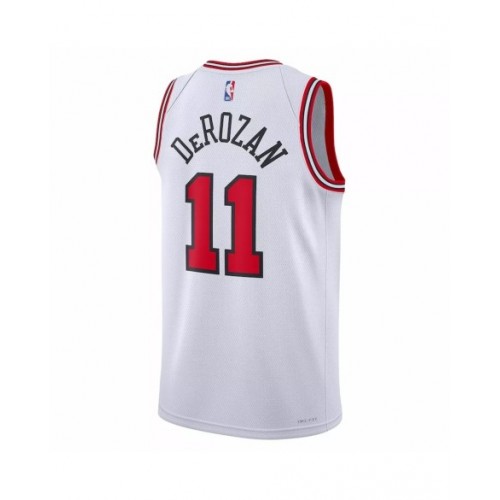 Camiseta Nike Swingman n.º 11 de DeMar DeRozan de los Chicago Bulls para hombre, edición de la asociación, color blanco 2022/23