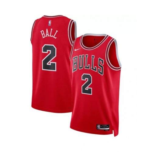 Camiseta Nike roja Swingman 22/23 de Lonzo Ball #2 de los Chicago Bulls para hombre - Edición Icon