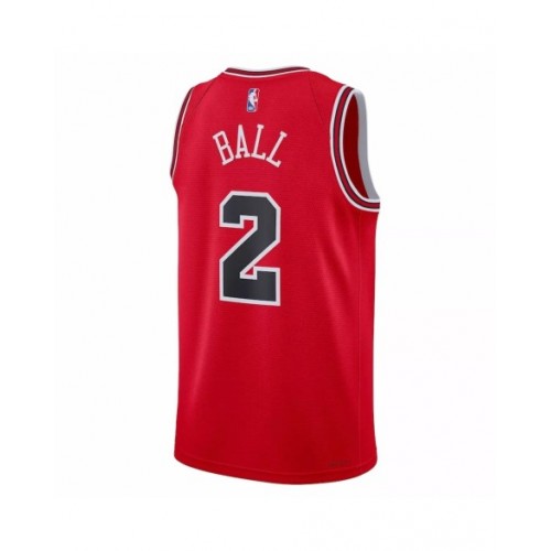 Camiseta Nike roja Swingman 22/23 de Lonzo Ball #2 de los Chicago Bulls para hombre - Edición Icon