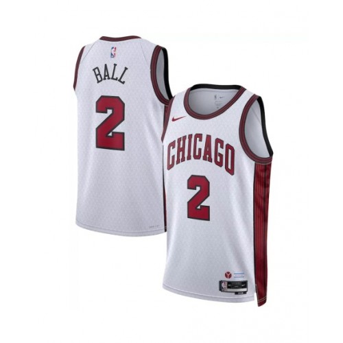 Camiseta Nike Swingman 22/23 de los Chicago Bulls Lonzo Ball #2 para hombre, edición City, color blanco