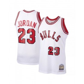 Camiseta de la NBA para hombre Jordan #23 de los Chicago Bulls de Mitchell & Ness, blanca, 1984/85, Swingman