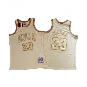 Camiseta de madera dorada Mitchell & Ness 1997-98 de los Chicago Bulls Michael Jordan #23 para hombre - Edición Midas