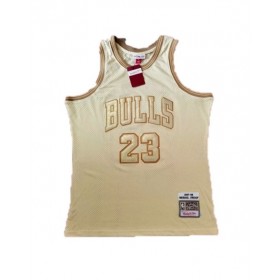 Camiseta de madera dorada Mitchell & Ness 1997-98 de los Chicago Bulls Michael Jordan #23 para hombre - Edición Midas