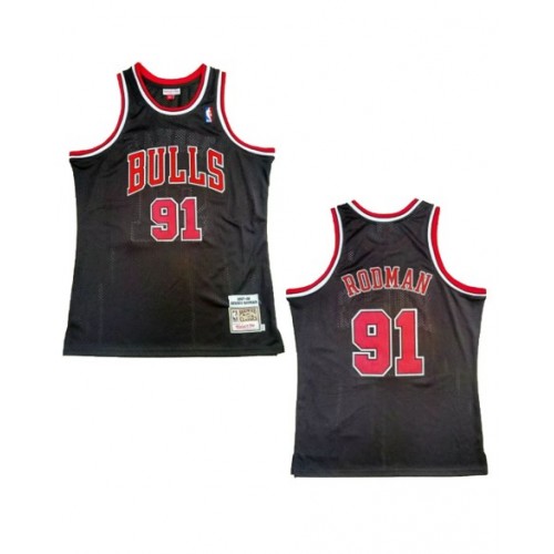 Camiseta de la NBA para hombre Mitchell & Ness Rodman #91 Chicago Bulls 1997/98 Swingman en color negro