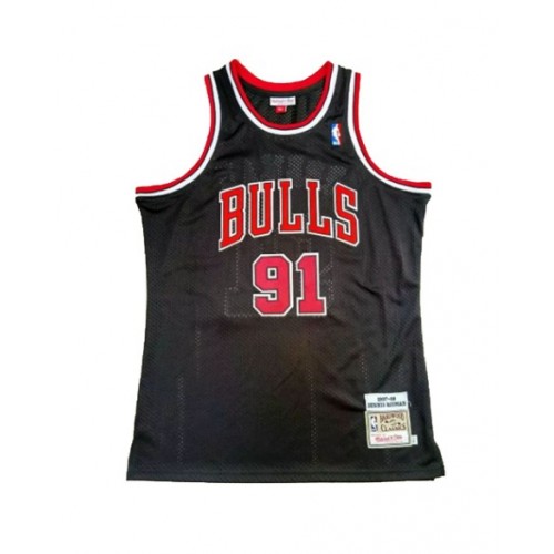 Camiseta de la NBA para hombre Mitchell & Ness Rodman #91 Chicago Bulls 1997/98 Swingman en color negro