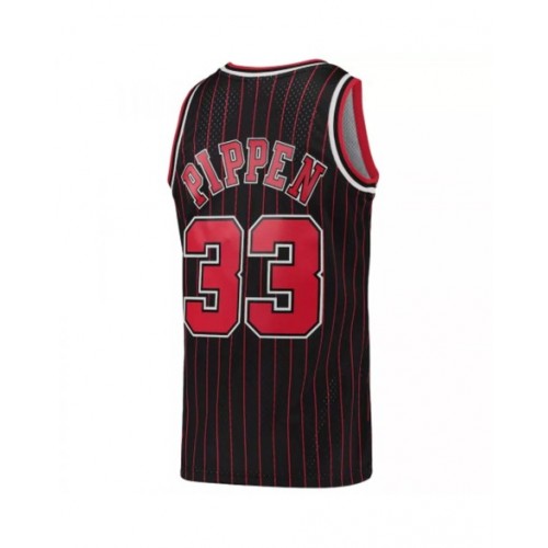 Camiseta de hombre Scottie Pippen #33 de los Chicago Bulls de Mitchell & Ness Hardwood Classics 95-96 Swingman negra