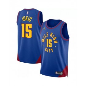 Camiseta de baloncesto azul 2022/23 Swingman de la marca Jordan Nikola Jokic #15 de los Denver Nuggets para hombre - Edición Statement