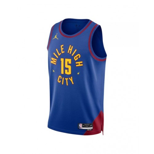 Camiseta de baloncesto azul 2022/23 Swingman de la marca Jordan Nikola Jokic #15 de los Denver Nuggets para hombre - Edición Statement