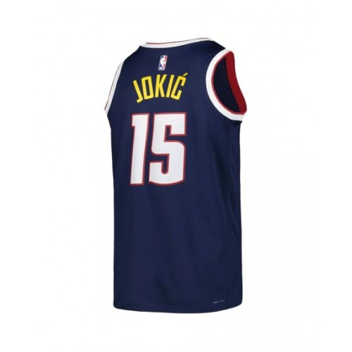 Camiseta Nike azul marino Swingman Nikola Jokic #15 de los Denver Nuggets 2022/23 para hombre - Edición Icon