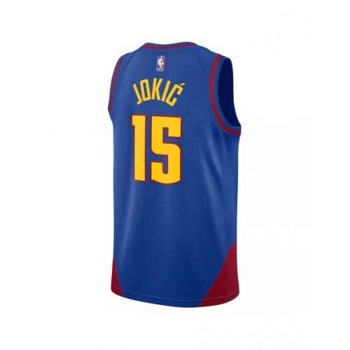 Camiseta de baloncesto azul 2022/23 Swingman de la marca Jordan Nikola Jokic #15 de los Denver Nuggets para hombre - Edición Statement