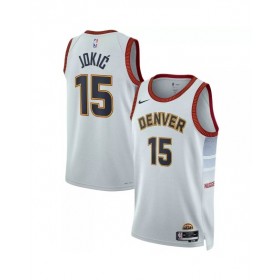 Camiseta Nike Swingman n.º 15 de Nikola Jokic de los Denver Nuggets para hombre, edición City, color blanco 22/23