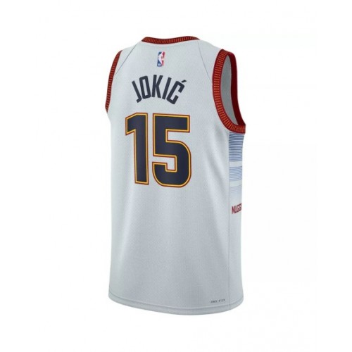 Camiseta Nike Swingman n.º 15 de Nikola Jokic de los Denver Nuggets para hombre, edición City, color blanco 22/23