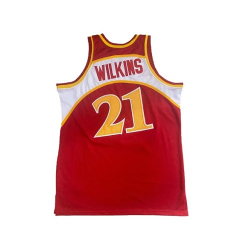 Camiseta de la NBA para hombre de Mitchell & Ness Wilkins #21 de los Atlanta Hawks, color rojo, 1986/87, Swingman