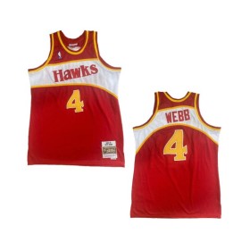 Camiseta de la NBA para hombre Mitchell & Ness Webb #4 de los Atlanta Hawks, color rojo, 1986/87, Swingman