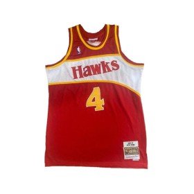 Camiseta de la NBA para hombre Mitchell & Ness Webb #4 de los Atlanta Hawks, color rojo, 1986/87, Swingman