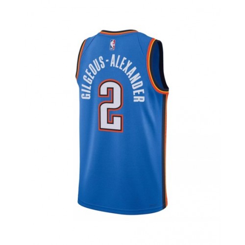 Camiseta Nike azul Swingman Shai Gilgeous-Alexander #2 2022/23 de Oklahoma City Thunder para hombre - Edición Icon