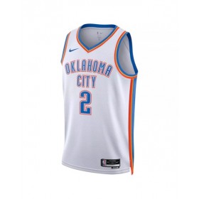 Camiseta Nike blanca Swingman Shai Gilgeous-Alexander #2 2022/23 de Oklahoma City Thunder para hombre - Edición de la asociación