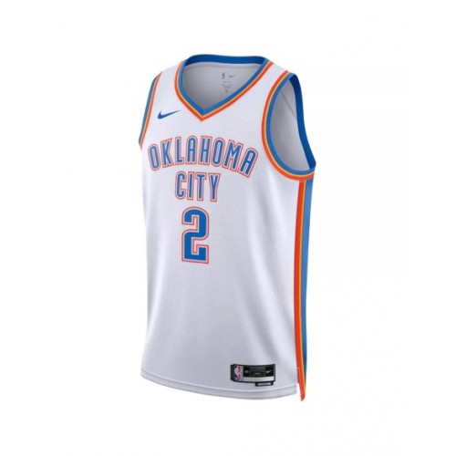 Camiseta Nike blanca Swingman Shai Gilgeous-Alexander #2 2022/23 de Oklahoma City Thunder para hombre - Edición de la asociación