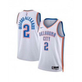 Camiseta Nike blanca Swingman Shai Gilgeous-Alexander #2 2022/23 de Oklahoma City Thunder para hombre - Edición de la asociación