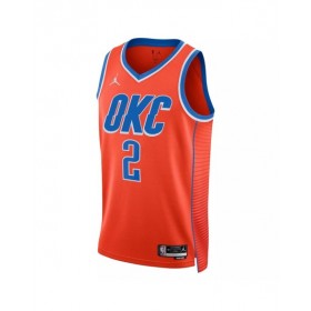 Camiseta de hombre Jordan Brand Shai Gilgeous-Alexander #2 de Oklahoma City Thunder en naranja 2022/23 Swingman - Edición Statement