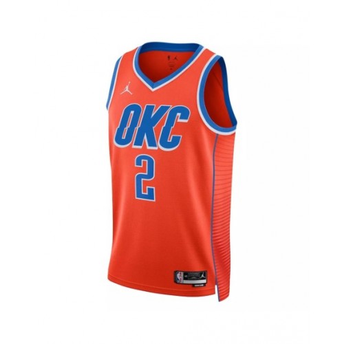 Camiseta de hombre Jordan Brand Shai Gilgeous-Alexander #2 de Oklahoma City Thunder en naranja 2022/23 Swingman - Edición Statement