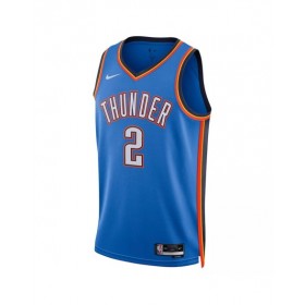 Camiseta Nike azul Swingman Shai Gilgeous-Alexander #2 2022/23 de Oklahoma City Thunder para hombre - Edición Icon