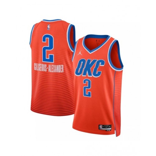 Camiseta de hombre Jordan Brand Shai Gilgeous-Alexander #2 de Oklahoma City Thunder en naranja 2022/23 Swingman - Edición Statement