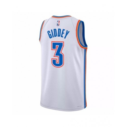 Camiseta Nike blanca 2022/23 Swingman Josh Giddey #3 de Oklahoma City Thunder para hombre - Edición de la asociación