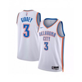 Camiseta Nike blanca 2022/23 Swingman Josh Giddey #3 de Oklahoma City Thunder para hombre - Edición de la asociación