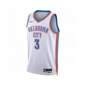 Camiseta Nike blanca 2022/23 Swingman Josh Giddey #3 de Oklahoma City Thunder para hombre - Edición de la asociación