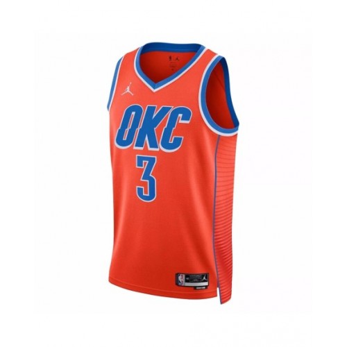 Camiseta de hombre Jordan Brand Josh Giddey #3 de Oklahoma City Thunder en naranja 2022/23 Swingman - Edición Statement