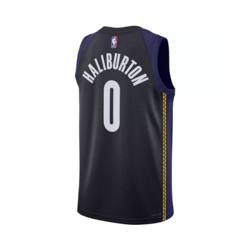 Camiseta Nike azul 2022/23 Swingman Tyrese Haliburton #0 de los Indiana Pacers para hombre - Edición City