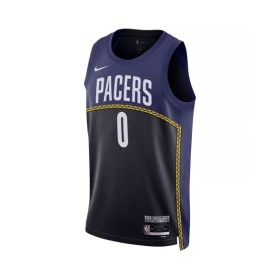 Camiseta Nike azul 2022/23 Swingman Tyrese Haliburton #0 de los Indiana Pacers para hombre - Edición City