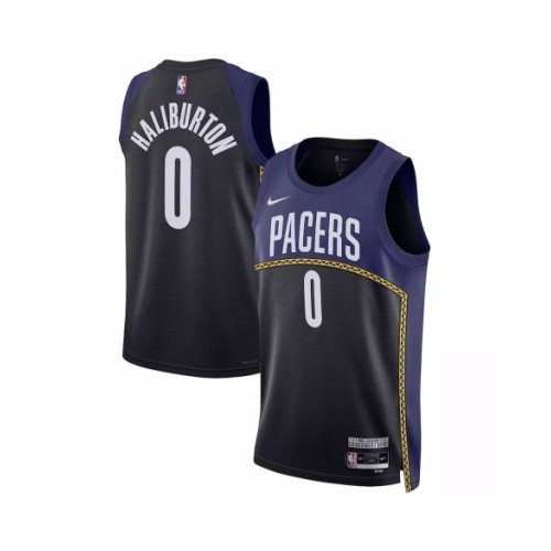 Camiseta Nike azul 2022/23 Swingman Tyrese Haliburton #0 de los Indiana Pacers para hombre - Edición City