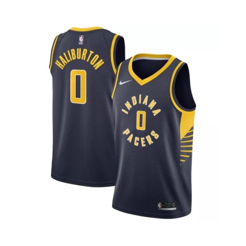 Camiseta Nike azul marino Swingman Tyrese Haliburton #0 de los Indiana Pacers 2022/23 para hombre - Icon Edition