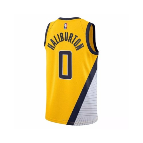 Camiseta de hombre Jordan Brand Tyrese Haliburton #0 de los Indiana Pacers 2022/23 Swingman amarilla - Edición Statement