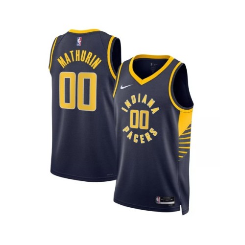 Camiseta Nike azul marino Swingman Bennedict Mathurin #00 de los Indiana Pacers 2022/23 para hombre - Edición Icon