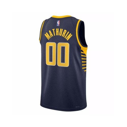 Camiseta Nike azul marino Swingman Bennedict Mathurin #00 de los Indiana Pacers 2022/23 para hombre - Edición Icon