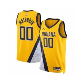 Camiseta de hombre Indiana Pacers Bennedict Mathurin #00 Jordan Brand Swingman amarilla 2022/23 - Edición Statement