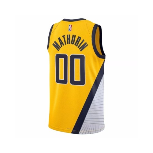 Camiseta de hombre Indiana Pacers Bennedict Mathurin #00 Jordan Brand Swingman amarilla 2022/23 - Edición Statement