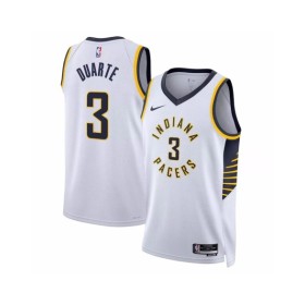 Camiseta Nike blanca 2022/23 Swingman Chris Duarte #3 de los Indiana Pacers para hombre - Association Edition