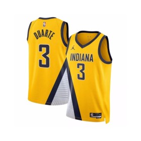 Camiseta de hombre Indiana Pacers Chris Duarte #3 Jordan Brand Swingman amarilla 2022/23 - Edición Statement