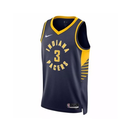 Camiseta Nike azul marino Swingman Chris Duarte #3 de los Indiana Pacers 2022/23 para hombre - Edición Icon