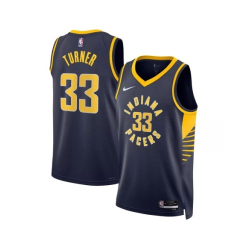 Camiseta Nike azul marino Swingman 2022/23 de Myles Turner #33 de los Indiana Pacers para hombre - Edición Icon