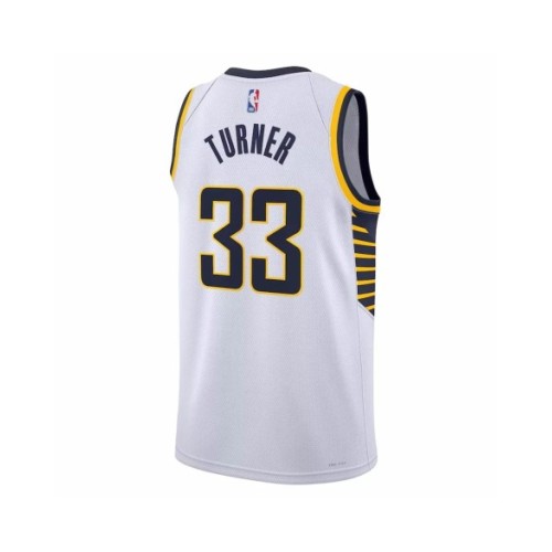 Camiseta Nike Swingman Myles Turner #33 de los Indiana Pacers para hombre, edición de la asociación, color blanco 2022/23