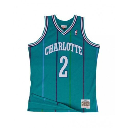 Camiseta de hombre Mitchell & Ness Hardwood Classics Swingman 1992-93 de Larry Johnson #2 de los Charlotte Hornets