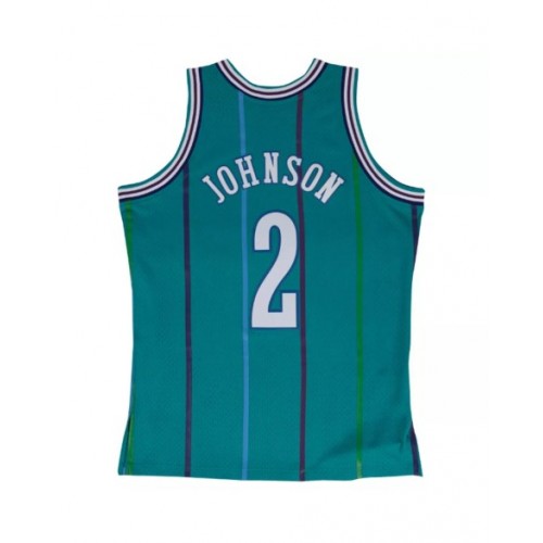 Camiseta de hombre Mitchell & Ness Hardwood Classics Swingman 1992-93 de Larry Johnson #2 de los Charlotte Hornets